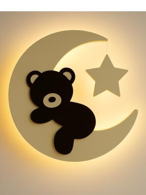 Светильник из дерева "Мишка на луне"